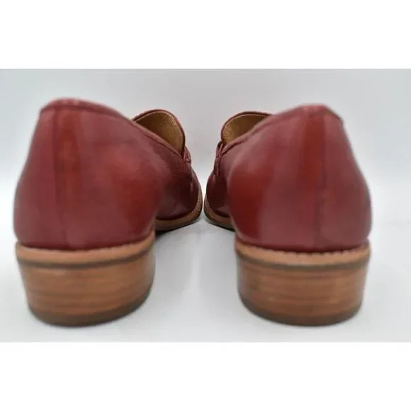 Sofft Womens Size 7.5 Nevara Tango Red Leather Slip On Loafers Shoes - Picture 8 of 12